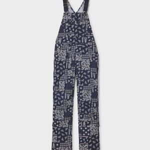 Duluth Trading Co. Heirloom Gardening Bib Blue and White Bandana Overalls